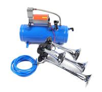 Kit compresseur d'air 12 V CC, 150 PSI, réservoir 6 L avec klaxon à 4 tubes, bleuEU