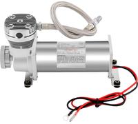 Kit compresseur d'air portable haute pression - Compresseur 12 V pour voiture et moto - 200 PSI - 50 L/min - 200–300 W - Moteur en cuivre avec protection contre la surchauffe - Argent