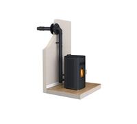Kit conduit Ventouse ou sortie façade pour Poêle à granulés - Noir Mat