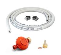 Kit connexion gaz complet pour Appareils à gaz (Détendeur PROPANE 37 mbar + tuyau souple 1.50m + embout tétine)
