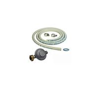 Kit connexion gaz pour réchauds gaz Tuyau gaz souple 1.50m + Embout tétine + détendeur BUTANE 28 mbars