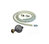 Kit connexion gaz pour réchauds gaz Tuyau gaz souple 1.50m + Embout tétine + détendeur BUTANE 28 mbars