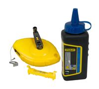 Kit cordeau traceur 30m + poudre bleu - STANLEY 0-47-443