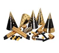 Kit cotillons - PTIT CLOWN - Or et Noir - Sachet 5 personnes - Accessoires festifs - Ambiance festive