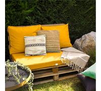 Kit de coussins pour palette déhoussables - Jaune - Linxor
