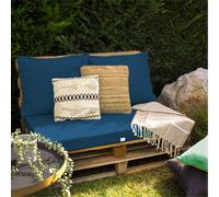 Kit de coussins pour palette déhoussables - Bleu azur - Linxor