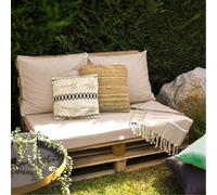 Kit de coussins pour palette déhoussables - Beige - Linxor