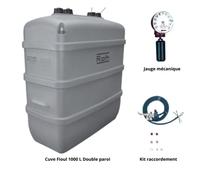 Kit cuve fioul 1000 L double paroi + Kit aspiration Roth + Jauge