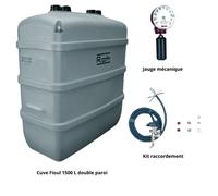Kit cuve fioul 1500 L double paroi + Kit aspiration ROTH + Jauge