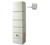Garantia Kit récupérateur d'eau SLIM 330 L sable avec robinet imitation laiton et collecteur gris