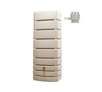 4rain Kit Cuve Murale SLIM 500 L sable Livré avec robinet PE imitation laiton et collecteur filtrant Eco gris
