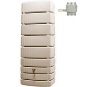 4rain Kit Cuve Murale SLIM 500 L sable Livré avec robinet PE imitation laiton et collecteur filtrant Eco gris