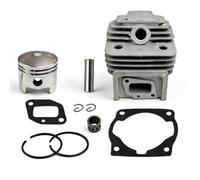 Kit cylindre et pistons de 44 mm pour moteur de débroussailleuse 52CC avec ajustement thermique amélioré résistance à l'usure Construction en métal léger Ensemble complet de remplacement (A)