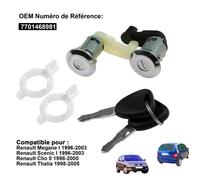 Kit cylindre - MECA'FRANCE - Barillet de Serrure Renault - Avant Gauche et Droite - 2 Clés - Alliage de Zinc