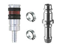 AUPROTEC Kit de raccords rapides d'air comprimé avec raccord de sécurité Würth 13mm + embout + colliers de serrage