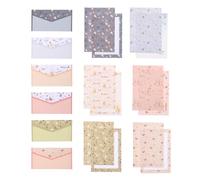 Kit D’enveloppes Papier à Lettres A5 en Papier, 36 Feuilles | Motifs Créatifs et Charmants, 18 Enveloppes Assorties, pour Écrire des Lettres et Noter Vos Idées