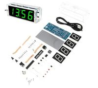 Kit D’horloge Numérique LED DIY Affichage Vert et Boîtier | Plastique, Configuration Facile, Composants Non Assemblés, pour Montage Électronique et Apprentissage Pratique