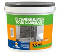 Kit d’Imperméabilisation Sous Carrelage - Primaire 1kg + Résine 6kg + Bande d’Armature SEBS 10m - Kit Complet Étanchéité Sols et Murs - Application Facile en Milieux Humides