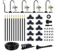Kit d’Irrigation système de brumisation 15m avec 10 Buses de Brume avec Joint en T, système de Refroidissement extérieur par Brume