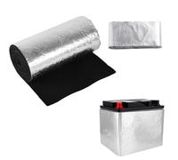 Kit D’Isolation Batterie Voiture, 210x17,8cm Couverture Pare-Chaleur Batterie avec Ruban Aluminium pour Plupart Véhicules Couverture Isolation Haute Température pour Protection Froid/Chaleur