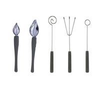 Kit D’outils de Dressage pour Desserts et Sauce, Acier Inoxydable | Cuillère à Sauce à Bec Fin, Outil Chocolat Créatif, Manche PP Léger, Anti Rouille