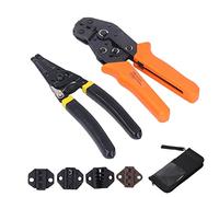 Kit d’outils de sertissage de fils avec 4 mâchoires interchangeables, pince à sertir à déclenchement automatique pour bornes isolées, coupe-fil ergonomique avec sac en tissu