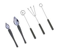 Kit D’ustensiles de Dressage pour Pâtisserie et Dessert en Acier | Fourchettes à Trempette, Cuillère Culinaire, Manche PP Confortable, Léger et Portable, pour Dressage