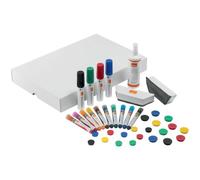 Kit d'accesoires tableau blanc esselte 10 marqueurs 10 aimants 32mm 2 effaceurs 1 spray nettoyage