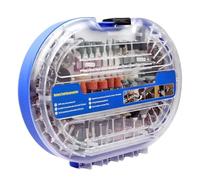 Kit d'accessoires d'outils rotatifs, tige de 0,3 cm, kit polyvalent 276X avec sculpture, 29 x 21 x 5,6 cm, organisé et compatible, polissage pour projets faits à la main, ponçage et meulage