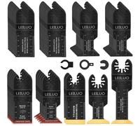 Kit d'accessoires multifonction 50 pièces pour bois, clous, plaques de plâtre, accessoires pour scie oscillante, avec sac de rangement. Compatible avec DeWalt, Makita, Dremel (adaptateur inclus)