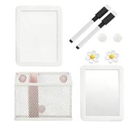 Kit d'accessoires pour casier magnétique avec miroir, tableau blanc et | Comprend un marqueur effaçable à sec, un porte-stylo en maille, des aimants en forme de fleur, pour casiers et réfrigérateurs