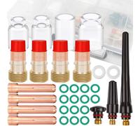 Kit d'accessoires pour chalumeau TIG, compatible avec les modèles WP-17/18/26, comprenant 31 pièces, notamment des pistons à gaz et des buses en céramique