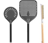 Kit d'accessoires pour four à pizza Silecomplaza, comprenant une brosse pour four à pizza et un grattoir à pierre, une spatule à pizza de 20,3 cm, et un plateau à pizza perforé de 30,5 cm. Ensemble d'