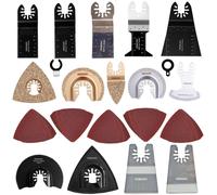 Kit d'accessoires pour outil multifonction, 64 pièces : lames de scie pour bois, métal, pierre, carrelage, mortier, tapis, colle, peinture, silicone