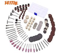 Kit d'accessoires pour outils rotatifs - 141 pièces - Disques abrasifs - Polissage - Perçage - Travail des métaux - Pour mini-perceuses
