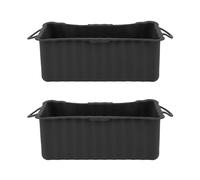 Kit D'accessoires pour Plaque de Cuisson, Bac D'égouttage de Graisse en Silicone pour Gril Blackstone, Réutilisable et écologique, Noir, 2 Pièces (BLACK)