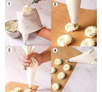 Kit d'accessoires pour poche à douille 40 cm, 5 douilles en acier - Décoration de gâteaux réutilisable - Lavable en machine, poche à douille jetable