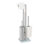 Kit d'accessoires pour WC - Wenko - Rivalta - Inox argenté - 3 en 1 - H 70 cm