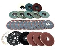 Kit d'accessoires XXL, dimensions 76 x 10 mm, pour meuleuse d'angle compacte à batterie