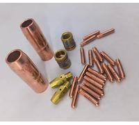 Kit d'adaptateur de buse de gaz et d'embout 169726 169728 169729 pour Hobart HMIG et M25 M40 avec deux buses de 5/8" et plusieurs embouts (000068)