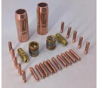Kit d'adaptateur de buse de gaz et d'embout 169726 169728 169729 pour Hobart HMIG et M25 M40 comprenant deux buses de 5/8" et plusieurs embouts (087299)
