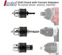 Kit d'adaptateur de mandrin de perceuse à changement rapide SDS Plus 1/4" hexagonal et 1/2" carré, convient aux forets de 1,5 mm à 13 mm (1/16" à 1/2"), pour marteau rotatif et outils de vissage Mandr