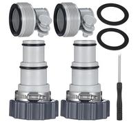 Kit d'adaptateur de tuyau de piscine, 2 types d'adaptateurs de conversion de tuyau polyvalents pour tuyaux de 3,8 et 3,2 cm, compatible avec les pompes filtrantes, générateurs de chlore et systèmes de