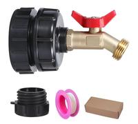 Kit d'adaptateur pour cuve IBC avec vanne papillon en laiton, raccord S60x6 pour bidon d'eau, pièces de rechange pour robinet de fût 1 000 L, vanne renforcée de contrôle du débit