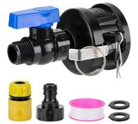 Kit d'adaptateur pour ibc Tote - Valve à haut débit de 5,1 cm | Robinet à boisseau sphérique à haut débit, contrôle marche/arrêt fluide, verrouillage à came de 5,1 cm, GHT de 1,9 cm