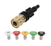 Kit d'adaptateur pour nettoyeur haute pression avec 5 embouts de buse d'alimentation, pour Lavor, Parkside PHD, VAX, Interskol pour marteau Sterwins, raccord femelle à connexion rapide /4"