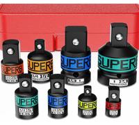 Kit d'adaptateurs à percussion, 8 pièces, 1/4", 3/8", 1/2", 3/4", 1", en acier chromevanadium, pour clés à chocs