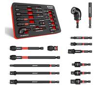 Kit d'adaptateurs de douilles, 14 pièces. Adaptateurs pour hocs : 1/4", 3/8", 1/2". liquet d'angle. Support magnétique pour embouts