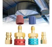 Kit d'adaptateurs de raccord rapide pour R1234YF vers R134a, kit de conversion haute et basse pression pour climatiseurs de voiture, en laiton avec connecteurs SAE 1/4"