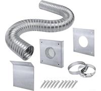 Kit d'admission d'air pour poêle à granulés de 5,1 cm, tuyau de ventilation en acier inoxydable avec plaque murale pour une combustion efficace
